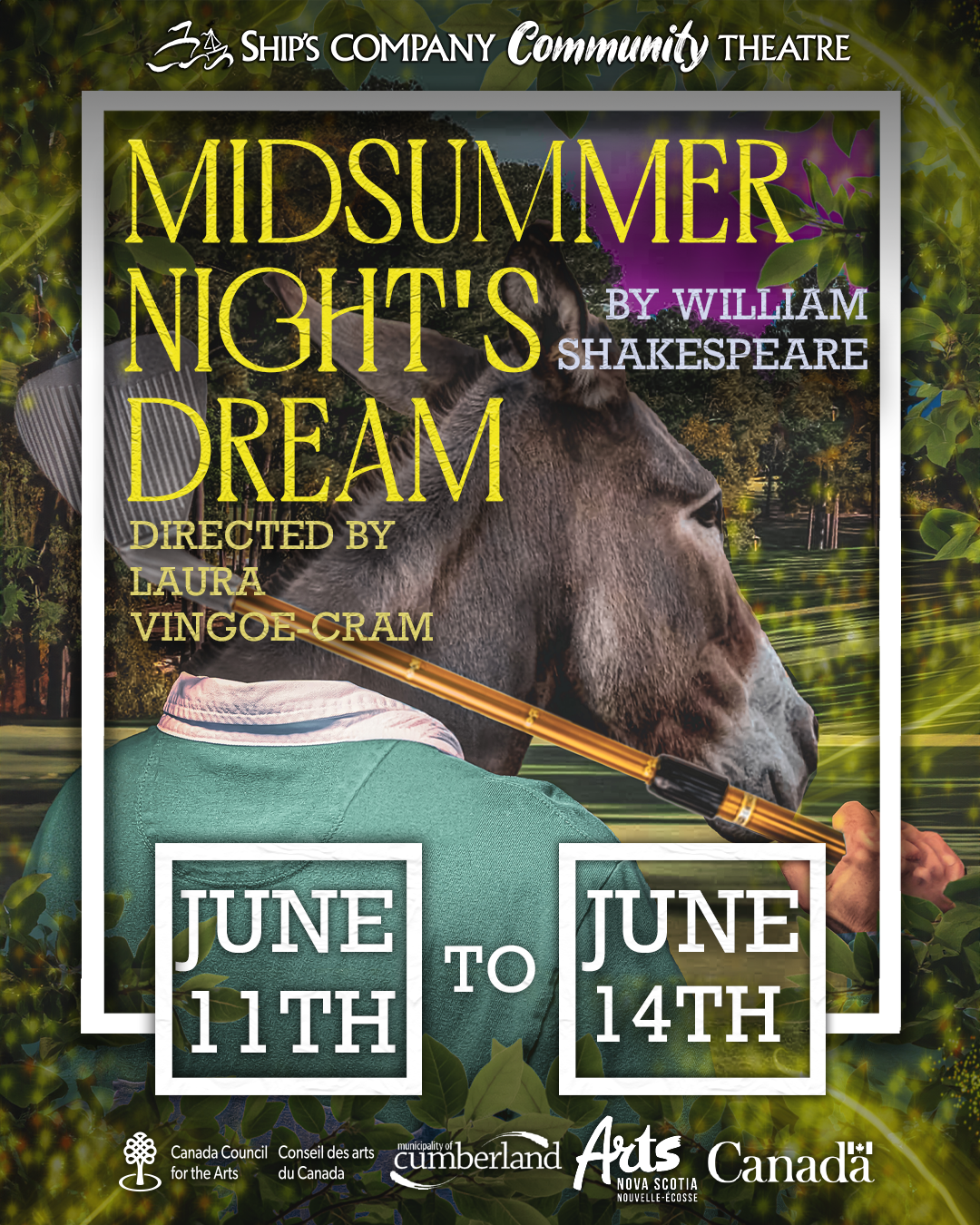 The Hobbit Ship's company Community Theatre poster with cutesie cartoon images. June 12-15 2025